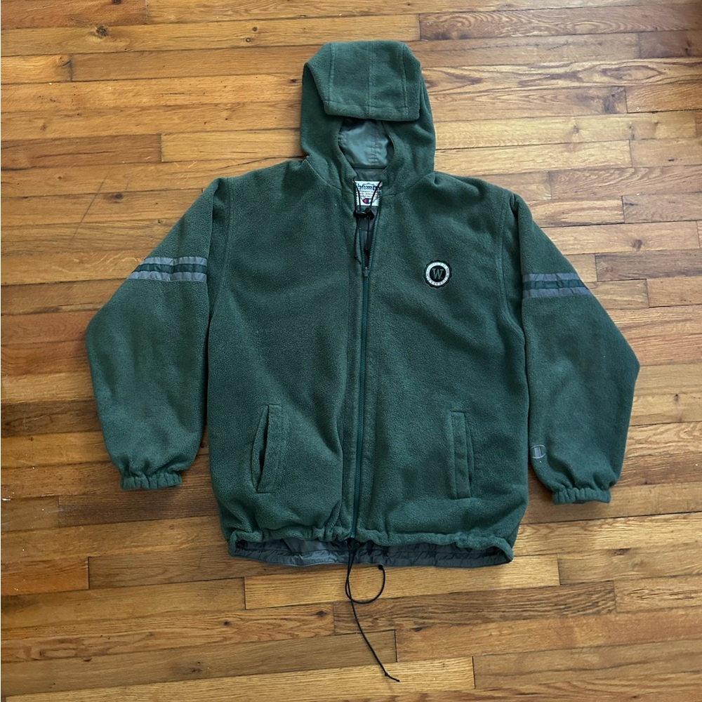 Illinois Wesleyan Champion Green Fleece Jacket #36